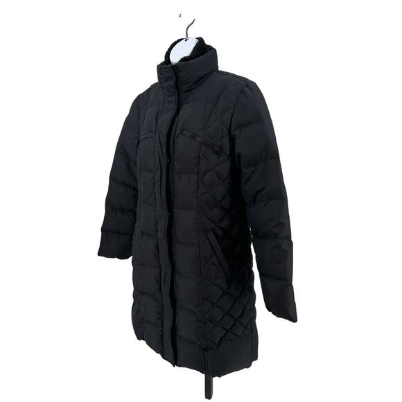 Calvin Klein Coat Jacket Black WMNS M Puffer With Set In Bib Detail Double Layer - Picture 3 of 8